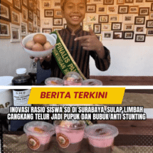 Inovasi Rasio Siswa SD di Surabaya, Sulap Limbah Cangkang Telur Jadi Pupuk dan Bubuk Anti Stunting