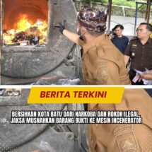 Bersihkan Kota Batu dari Narkoba dan Rokok Ilegal, Jaksa Musnahkan Barang Bukti ke Mesin Incenerator