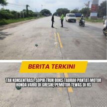Tak Konsentrasi, Sopir Truk Boks Tabrak Pantat Motor Honda Vario di Gresik, Pemotor Tewas di RS