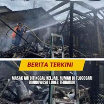 Masak Air Ditinggal Keluar, Rumah di Tlogosari Bondowoso Ludes Terbakar