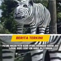 Patung Macan Putih Kediri Nyaris Dibongkar karena Jadi Ejekan, Kades Sebut Kini Harus Dilestarikan