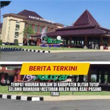 Tempat Hiburan Malam di Kabupaten Blitar Tutup Selama Ramadan, Restoran Boleh Buka Asal Pasang Tirai
