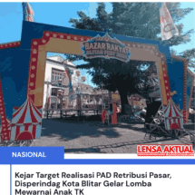 Kejar Target Realisasi PAD Retribusi Pasar, Disperindag Kota Blitar Gelar Lomba Mewarnai Anak TK
