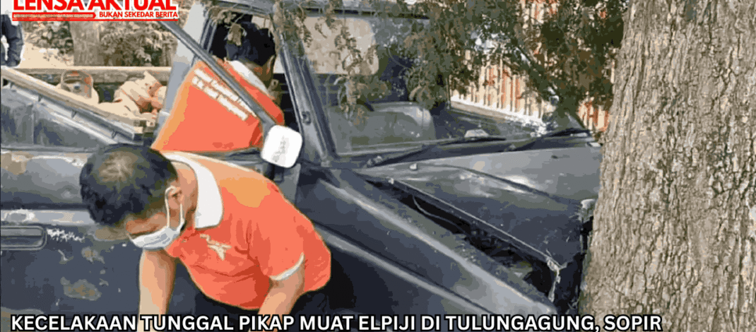 Kecelakaan Tunggal Pikap Muat Elpiji di Tulungagung, Sopir Ditemukan Tewas di Dalam Kabin